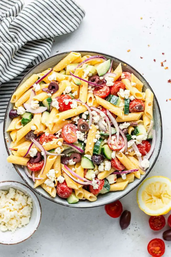 vegan Creamy Mediterranean Pasta Salad