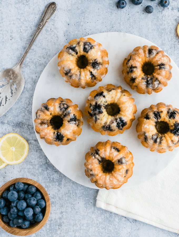 Mini Lemon-Blueberry Bundt Cakes